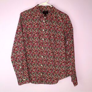J Crew Poplin Shirt in Liberty Floral w Purple Women Size 6